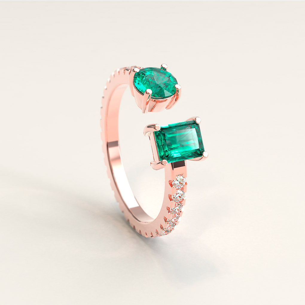 Rose gold deals with emerald stone